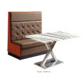 Brown High Back Single Size Coffee Shop Restaurant Booths Seating Furniture